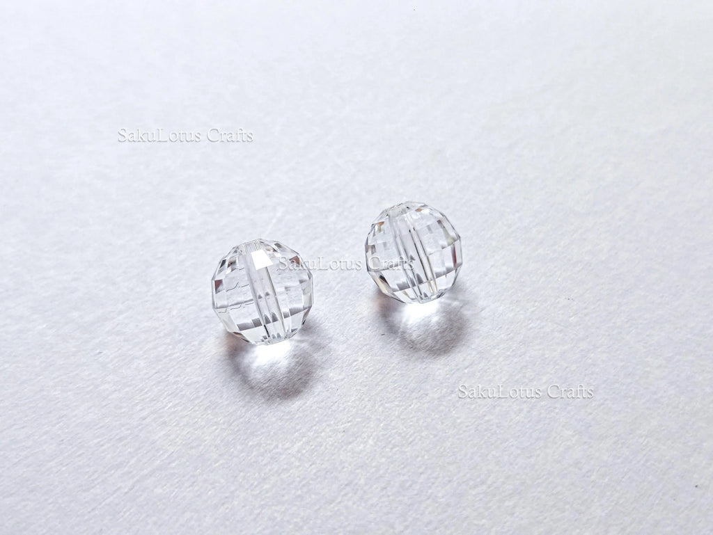 6pc Swarovski 8mm Clear Faceted Crystal Beads • Disco Ball Round Austrian Crystal • Genuine Swarovski Loose Beads