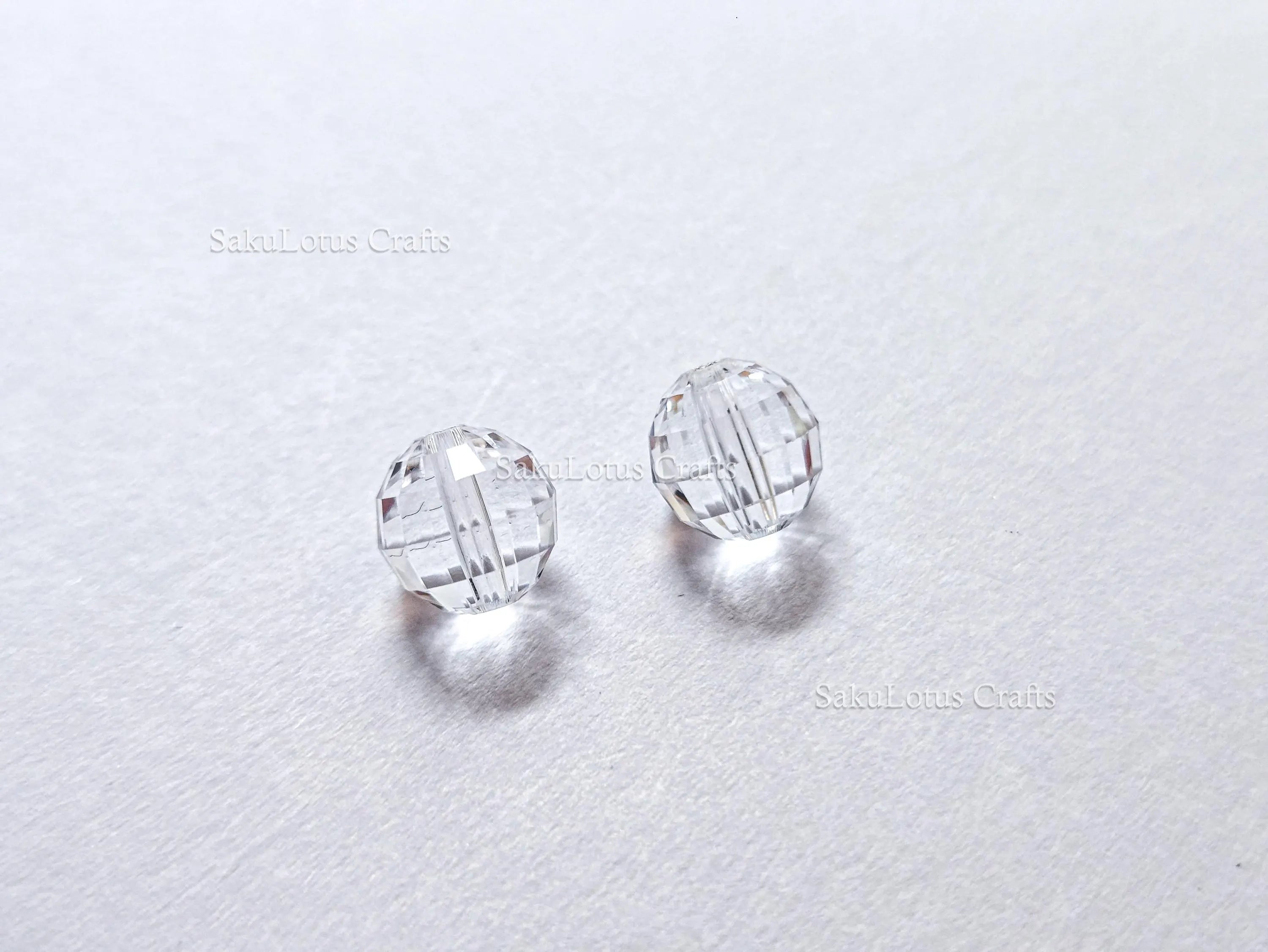 6pc Swarovski 8mm Clear Faceted Crystal Beads • Disco Ball Round Austrian Crystal • Genuine Swarovski Loose Beads