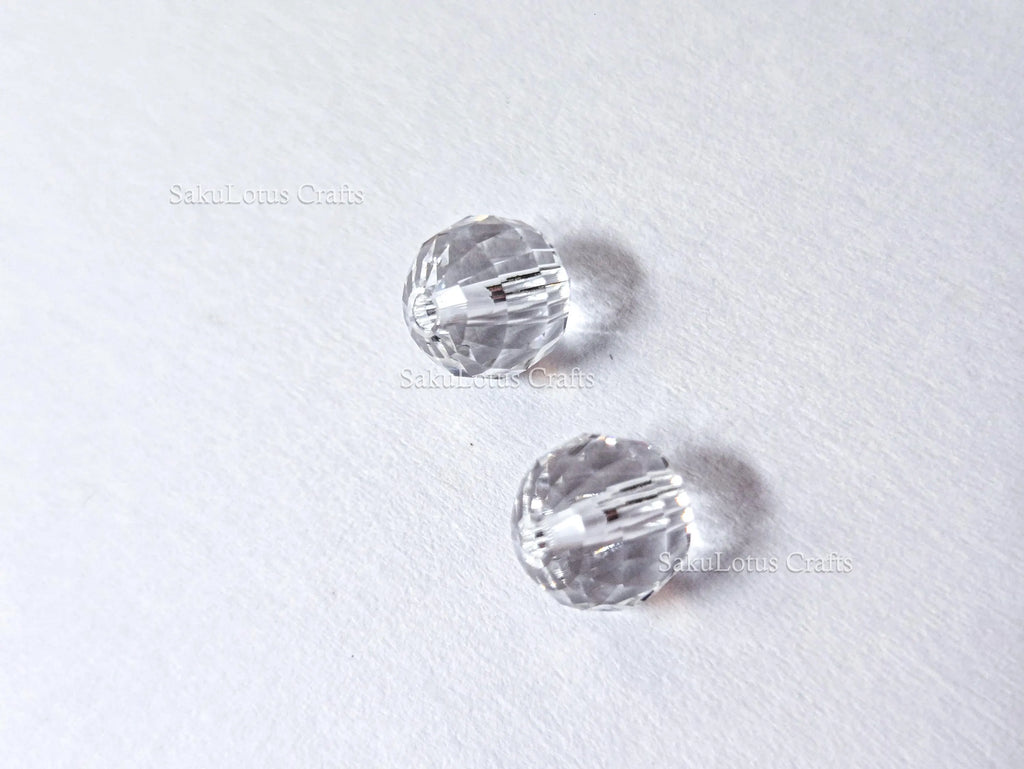 6pc Swarovski 8mm Clear Faceted Crystal Beads • Disco Ball Round Austrian Crystal • Genuine Swarovski Loose Beads