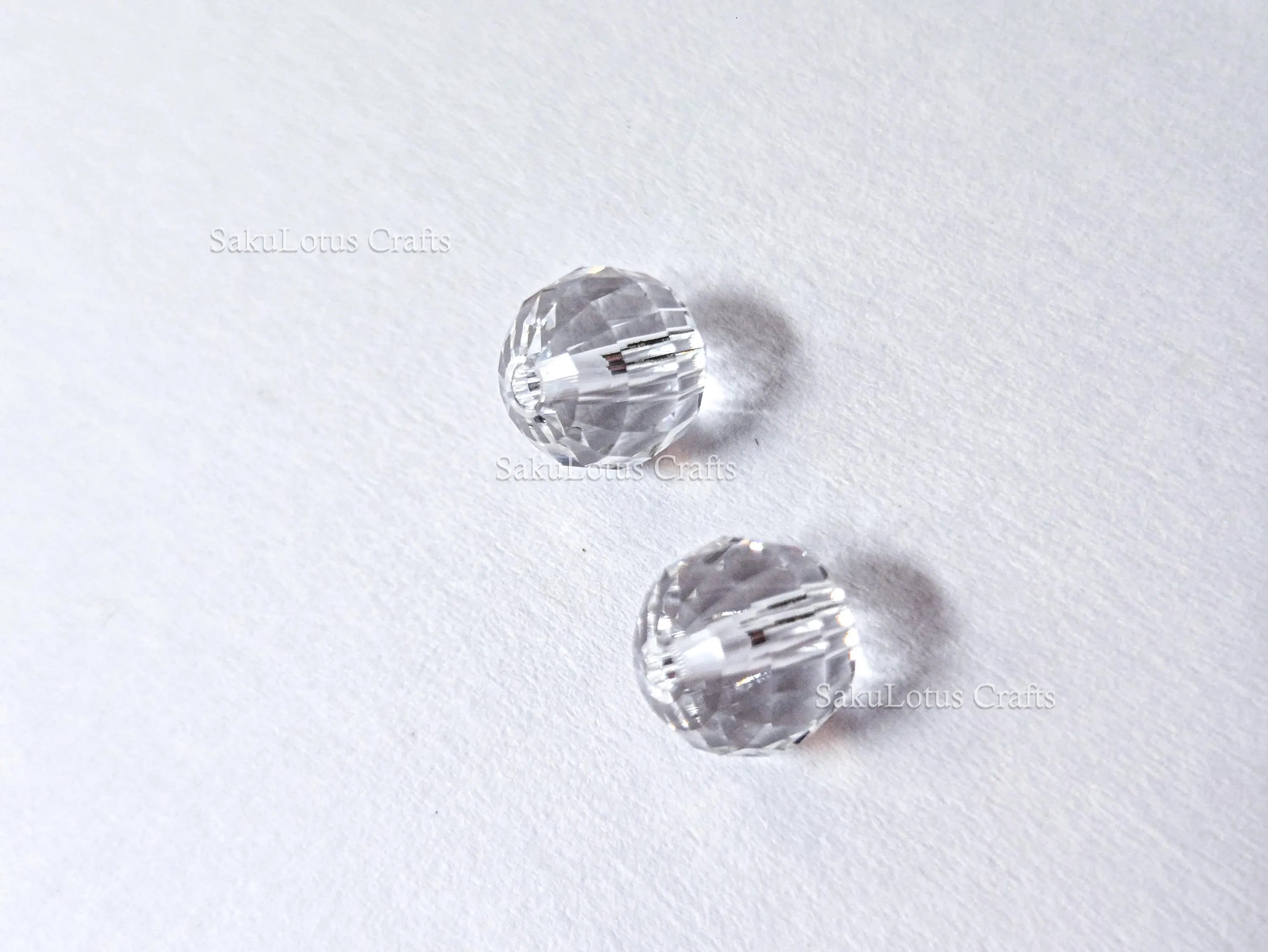 6pc Swarovski 8mm Clear Faceted Crystal Beads • Disco Ball Round Austrian Crystal • Genuine Swarovski Loose Beads