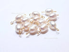 AA Freshwater Pearl Connector • 14K Gold Filled Double Loop Link • 8x10mm Oval Pearl • Jewelry Making Supplies