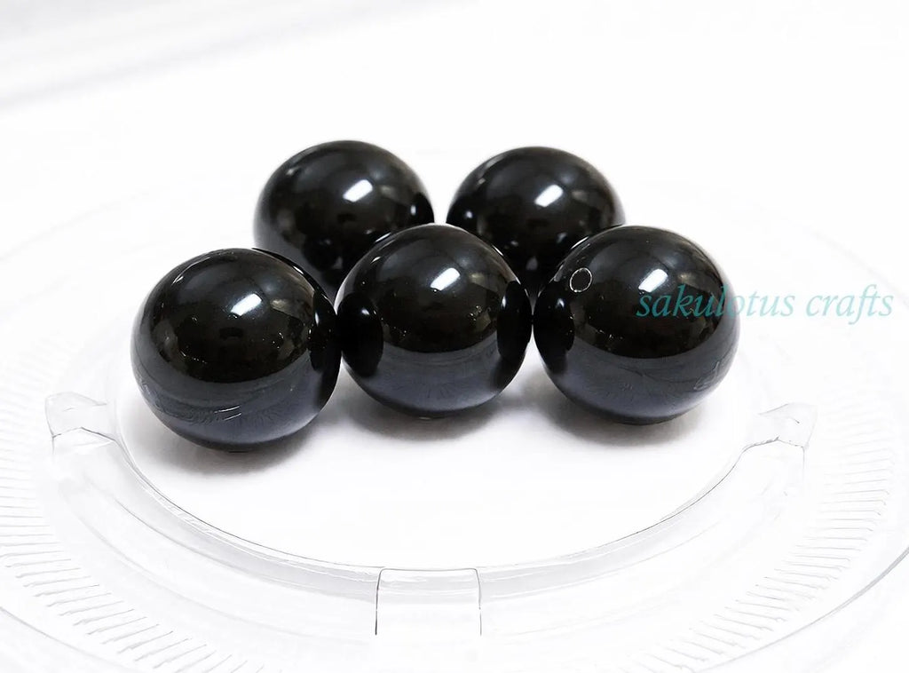 5pcs 14mm Swarovski Mystic Black Pearls • Large Crystal Pearls • Rare Austria Beads • Jewelry Making Supplies