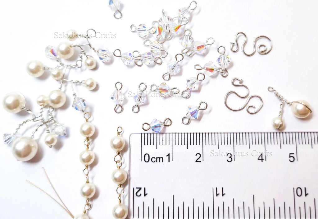 Vintage Swarovski Pearl & Crystal Handmade Connectors • Sterling Silver & Gold Filled • Jewelry Making Supplies Destash