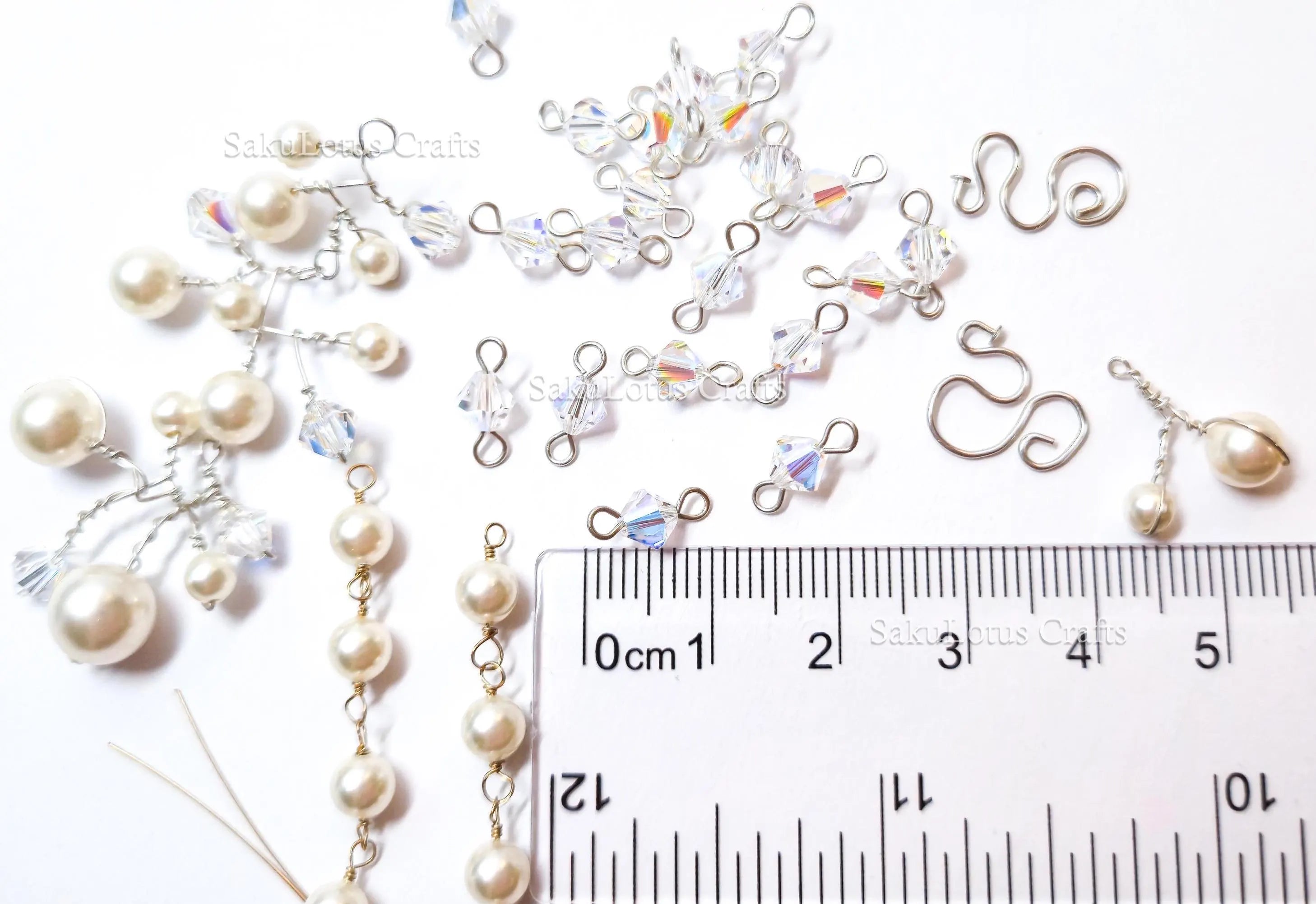 Vintage Swarovski Pearl & Crystal Handmade Connectors • Sterling Silver & Gold Filled • Jewelry Making Supplies Destash