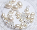 White Freshwater Pearl & Swarovski Crystal Jewelry Lot • 4–9mm Pearls • Pearl & Crystal Beads • Jewelry Making Supplies