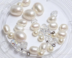 White Freshwater Pearl & Swarovski Crystal Jewelry Lot • 4–9mm Pearls • Pearl & Crystal Beads • Jewelry Making Supplies
