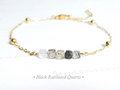 Birthstone Gemstone Bracelet • Cube-Cut Natural Stones • 18K Gold or Silver Stainless Steel • 7" + 1" Extender
