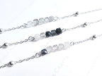 Birthstone Gemstone Bracelet • Cube-Cut Natural Stones • 18K Gold or Silver Stainless Steel • 7" + 1" Extender