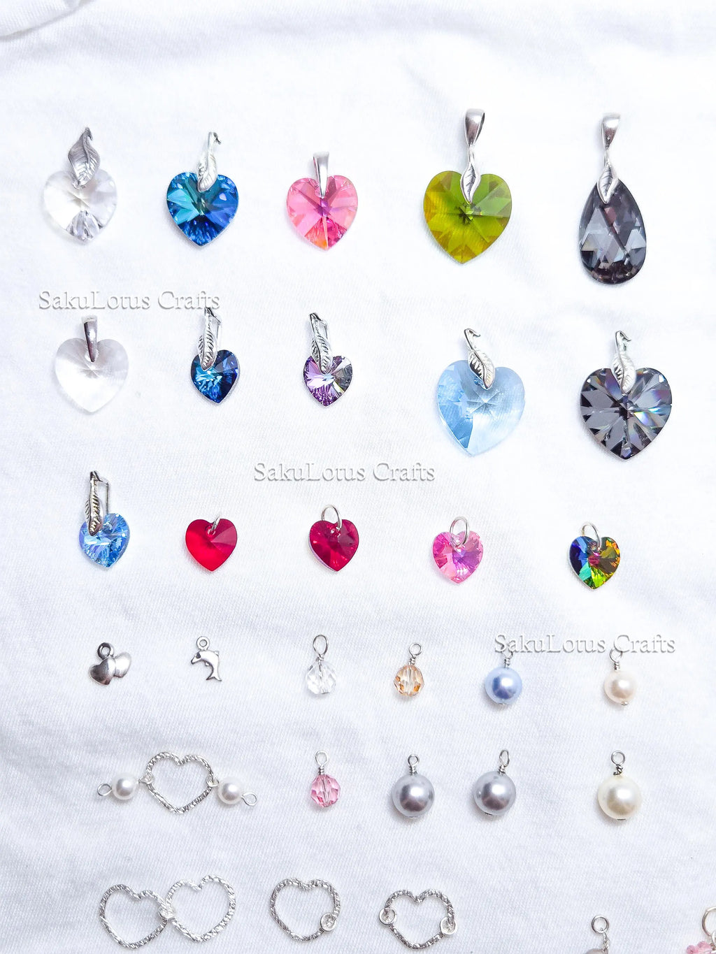 U Pick Swarovski Crystal Pendant • Pearl & Crystal Charm • Sterling Silver or 14K Gold Filled • DIY Add-On Pendant