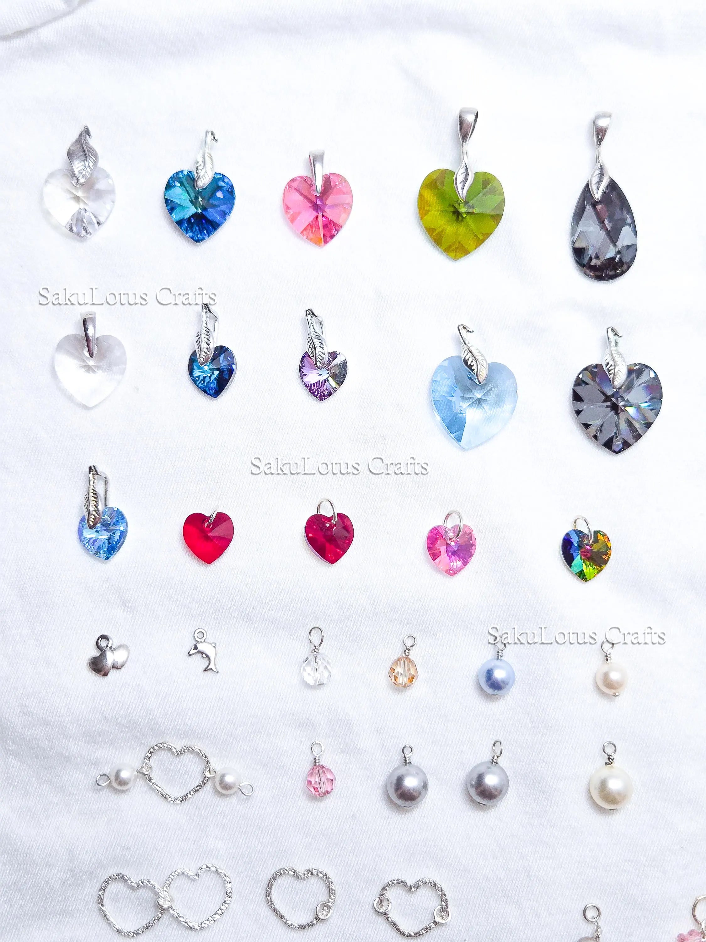 U Pick Swarovski Crystal Pendant • Pearl & Crystal Charm • Sterling Silver or 14K Gold Filled • DIY Add-On Pendant