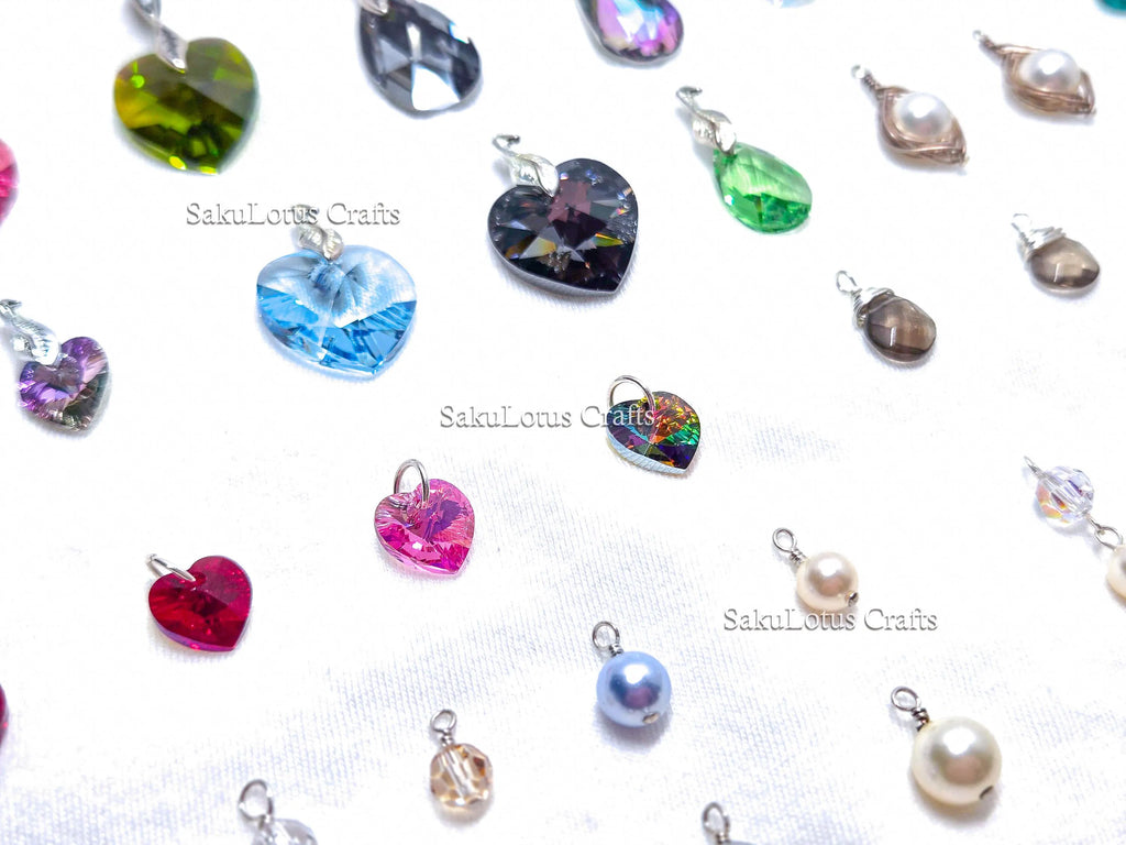 U Pick Swarovski Crystal Pendant • Pearl & Crystal Charm • Sterling Silver or 14K Gold Filled • DIY Add-On Pendant