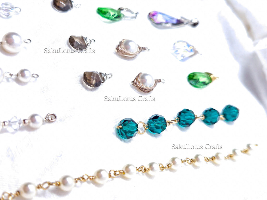 U Pick Swarovski Crystal Pendant • Pearl & Crystal Charm • Sterling Silver or 14K Gold Filled • DIY Add-On Pendant