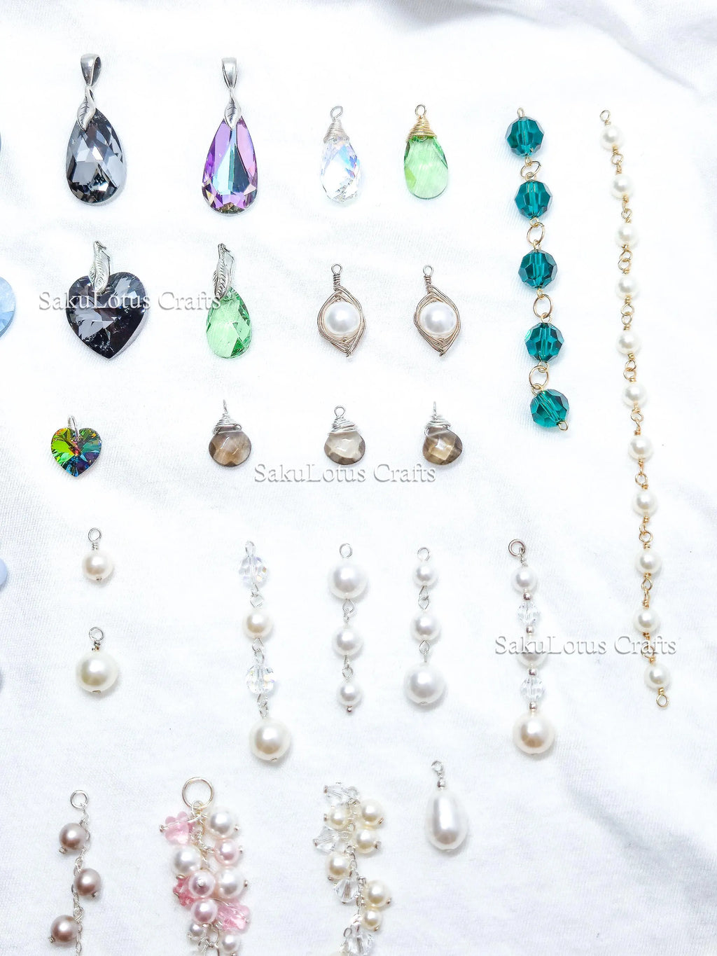 U Pick Swarovski Crystal Pendant • Pearl & Crystal Charm • Sterling Silver or 14K Gold Filled • DIY Add-On Pendant