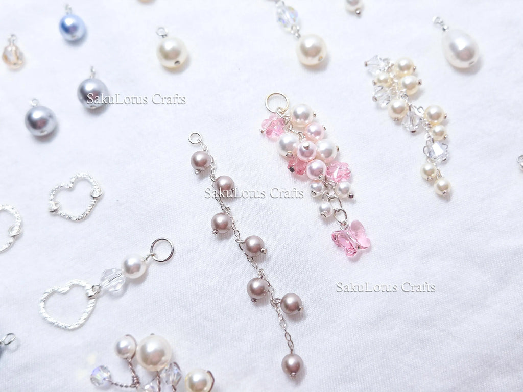 U Pick Swarovski Crystal Pendant • Pearl & Crystal Charm • Sterling Silver or 14K Gold Filled • DIY Add-On Pendant