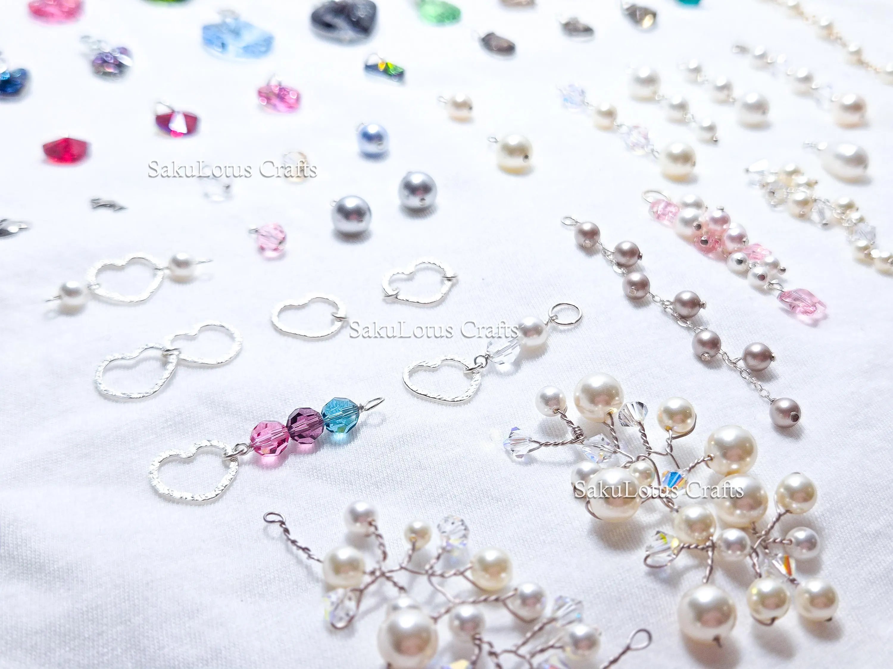 U Pick Swarovski Crystal Pendant • Pearl & Crystal Charm • Sterling Silver or 14K Gold Filled • DIY Add-On Pendant