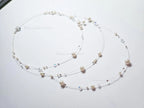 Handmade Floating Necklace Swarovski Pearl Crystal  • 925 Sterling Silver • Triple Layered 19" 21" 24" • 1127 Designs