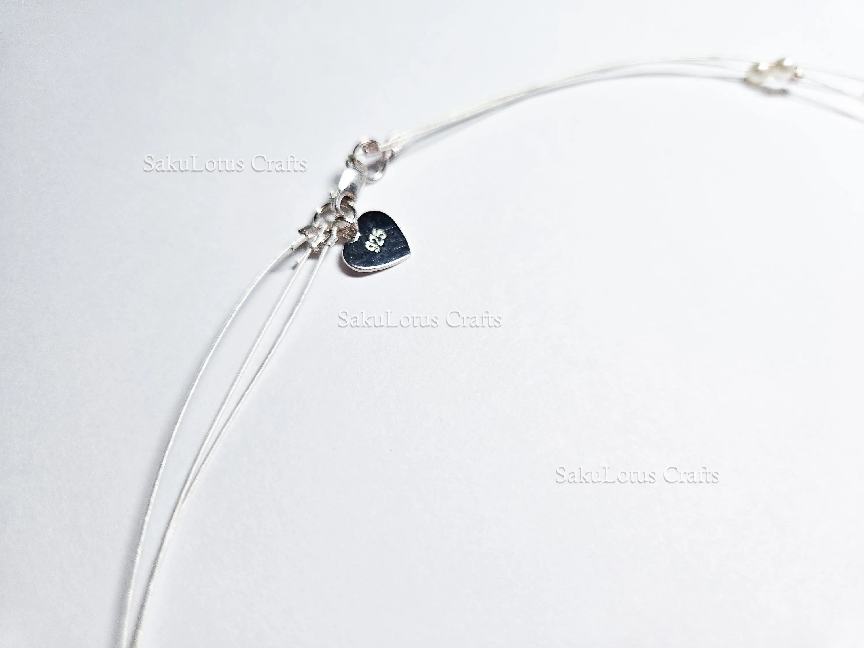 Handmade Floating Necklace Swarovski Pearl Crystal  • 925 Sterling Silver • Triple Layered 19" 21" 24" • 1127 Designs