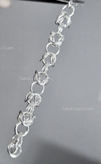 3.8gr Solid 925 Sterling Silver Byzantine Chain Section • 6.1mm 20ga Open Jump Rings • 7cm DIY Jewelry Supplies