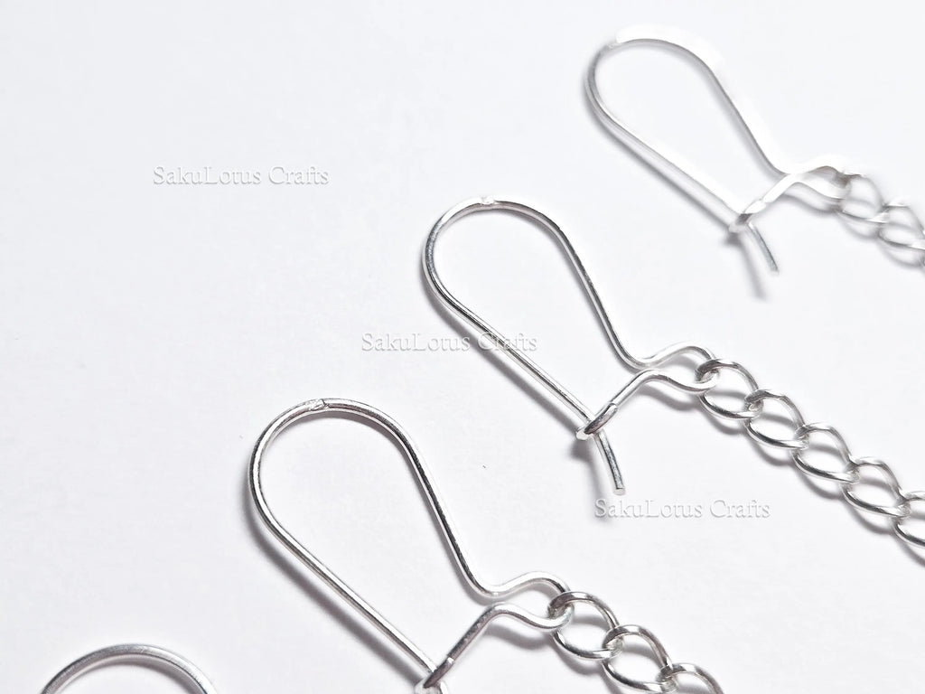 Solid 925 Sterling Silver Long Chain Drop Earrings • 6cm Fish Hook Dangle • Minimal Earrings or DIY Jewelry Base
