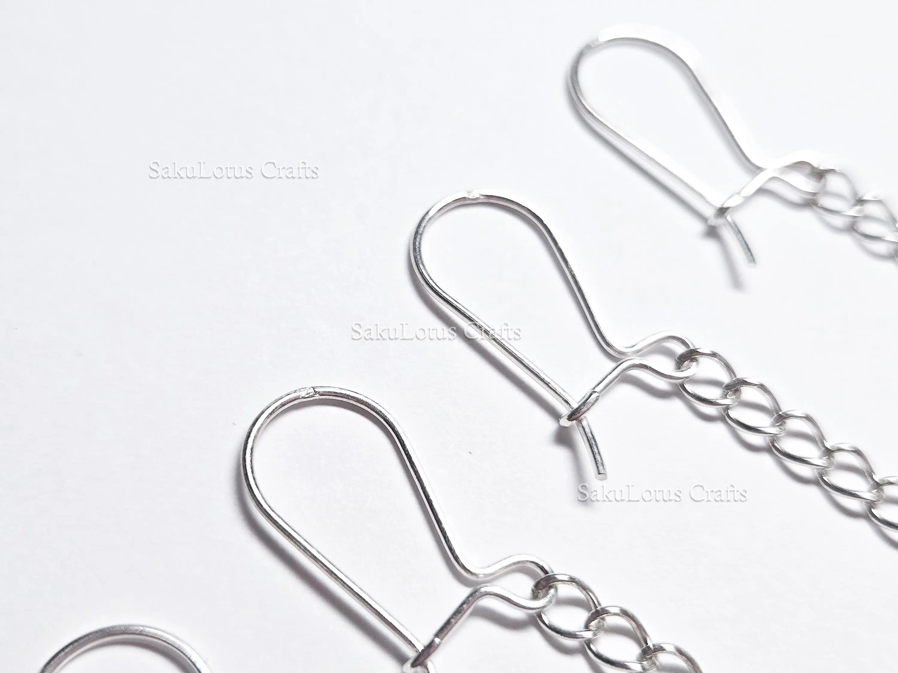 Solid 925 Sterling Silver Long Chain Drop Earrings • 6cm Fish Hook Dangle • Minimal Earrings or DIY Jewelry Base