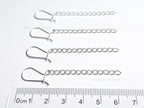 Solid 925 Sterling Silver Long Chain Drop Earrings • 6cm Fish Hook Dangle • Minimal Earrings or DIY Jewelry Base