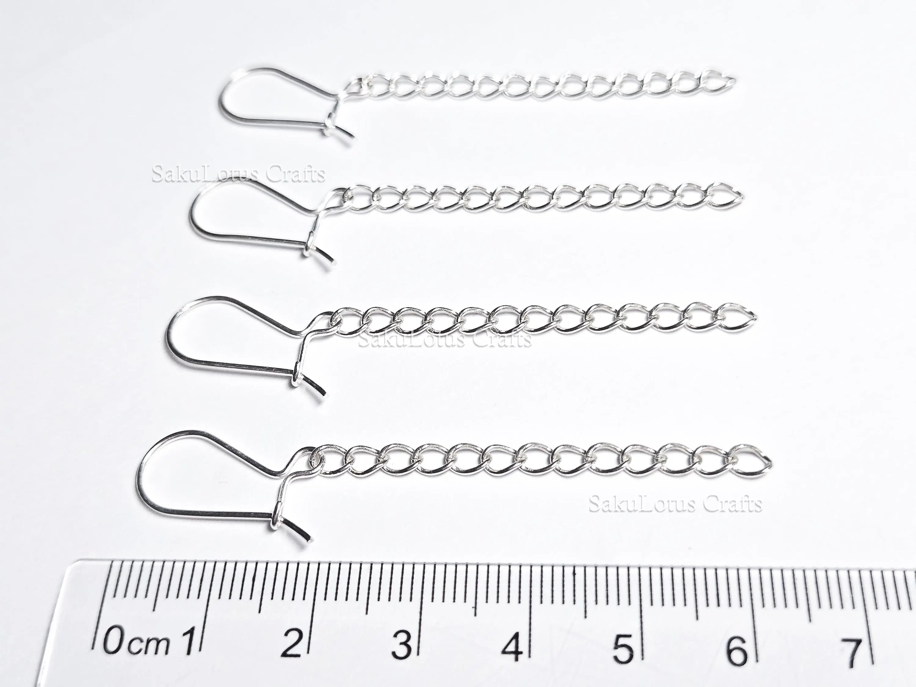 Solid 925 Sterling Silver Long Chain Drop Earrings • 6cm Fish Hook Dangle • Minimal Earrings or DIY Jewelry Base