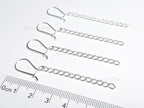 Solid 925 Sterling Silver Long Chain Drop Earrings • 6cm Fish Hook Dangle • Minimal Earrings or DIY Jewelry Base