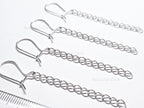 Solid 925 Sterling Silver Long Chain Drop Earrings • 6cm Fish Hook Dangle • Minimal Earrings or DIY Jewelry Base