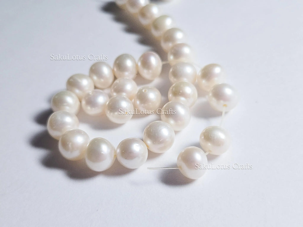 Natural Freshwater Pearl Beads • 6.5mm Round Creamy White • Loose AA+ Pearls • Sold in Packs • Jewelry Making Supplies