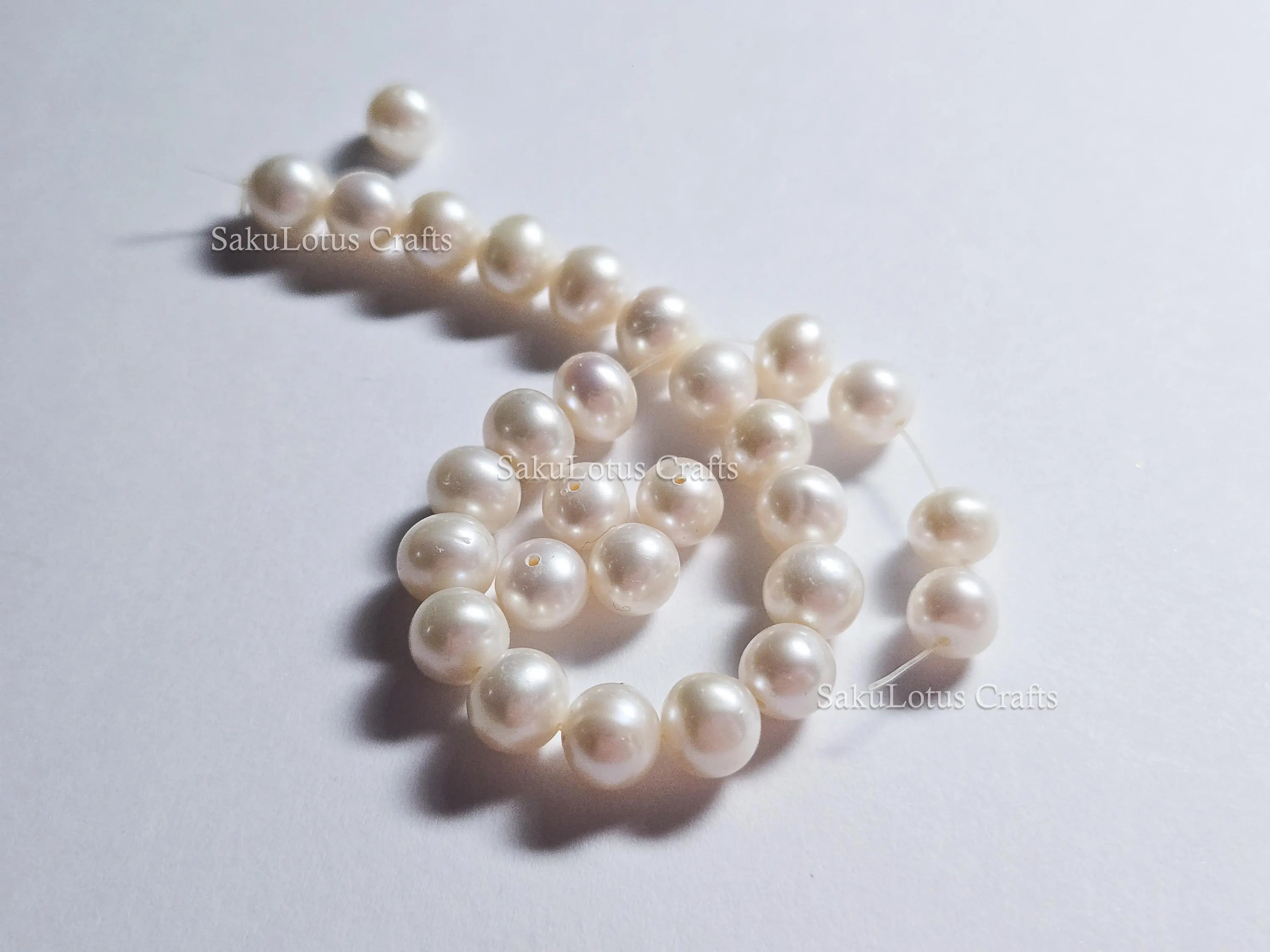 Natural Freshwater Pearl Beads • 6.5mm Round Creamy White • Loose AA+ Pearls • Sold in Packs • Jewelry Making Supplies
