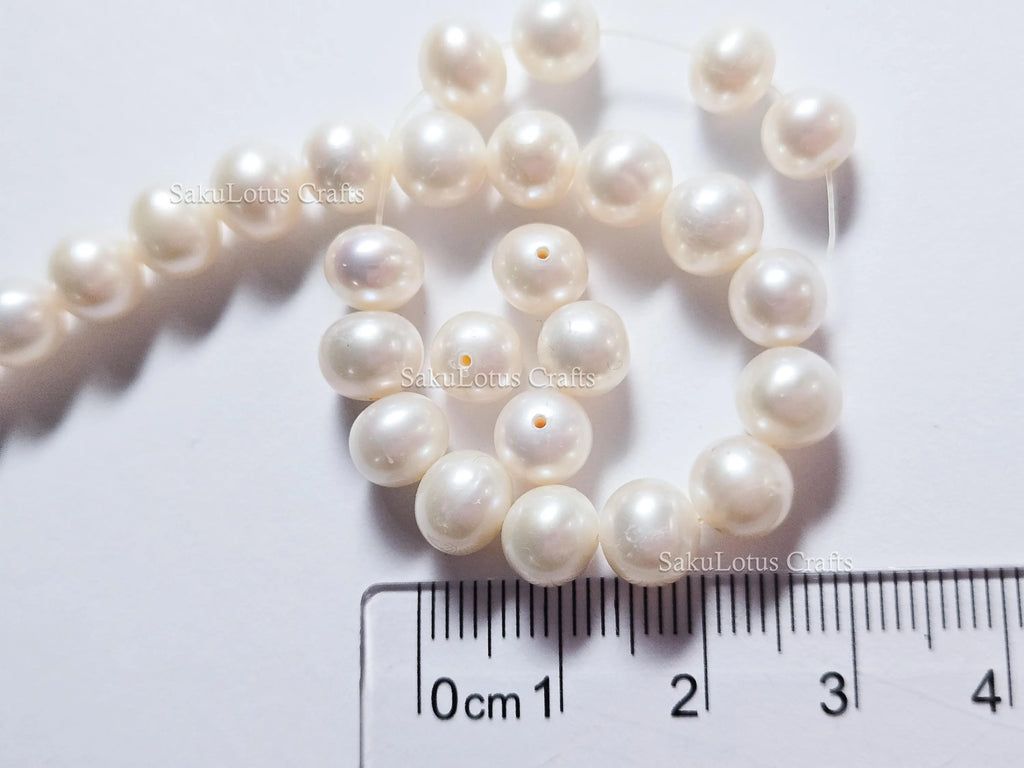 Natural Freshwater Pearl Beads • 6.5mm Round Creamy White • Loose AA+ Pearls • Sold in Packs • Jewelry Making Supplies