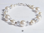 Swarovski Creamy White Pearl Crystal Bracelet • 925 Sterling Silver Vintage Handmade • 5 Styles A–E • 7"–7.5"