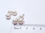 7pc Swarovski Pearl Charm Connector Lot • White Pearl Pendants • 925 Sterling Silver Loops • Jewelry Making Supplies