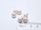 7pc Swarovski Pearl Charm Connector Lot • White Pearl Pendants • 925 Sterling Silver Loops • Jewelry Making Supplies