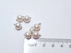 7pc Swarovski Pearl Charm Connector Lot • White Pearl Pendants • 925 Sterling Silver Loops • Jewelry Making Supplies