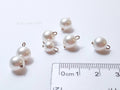 7pc Swarovski Pearl Charm Connector Lot • White Pearl Pendants • 925 Sterling Silver Loops • Jewelry Making Supplies