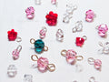 24pc Swarovski Crystal Connector Lot • Round Bicone Flower Beads • Sterling Silver & Gold Filled Loops • Jewelry Making