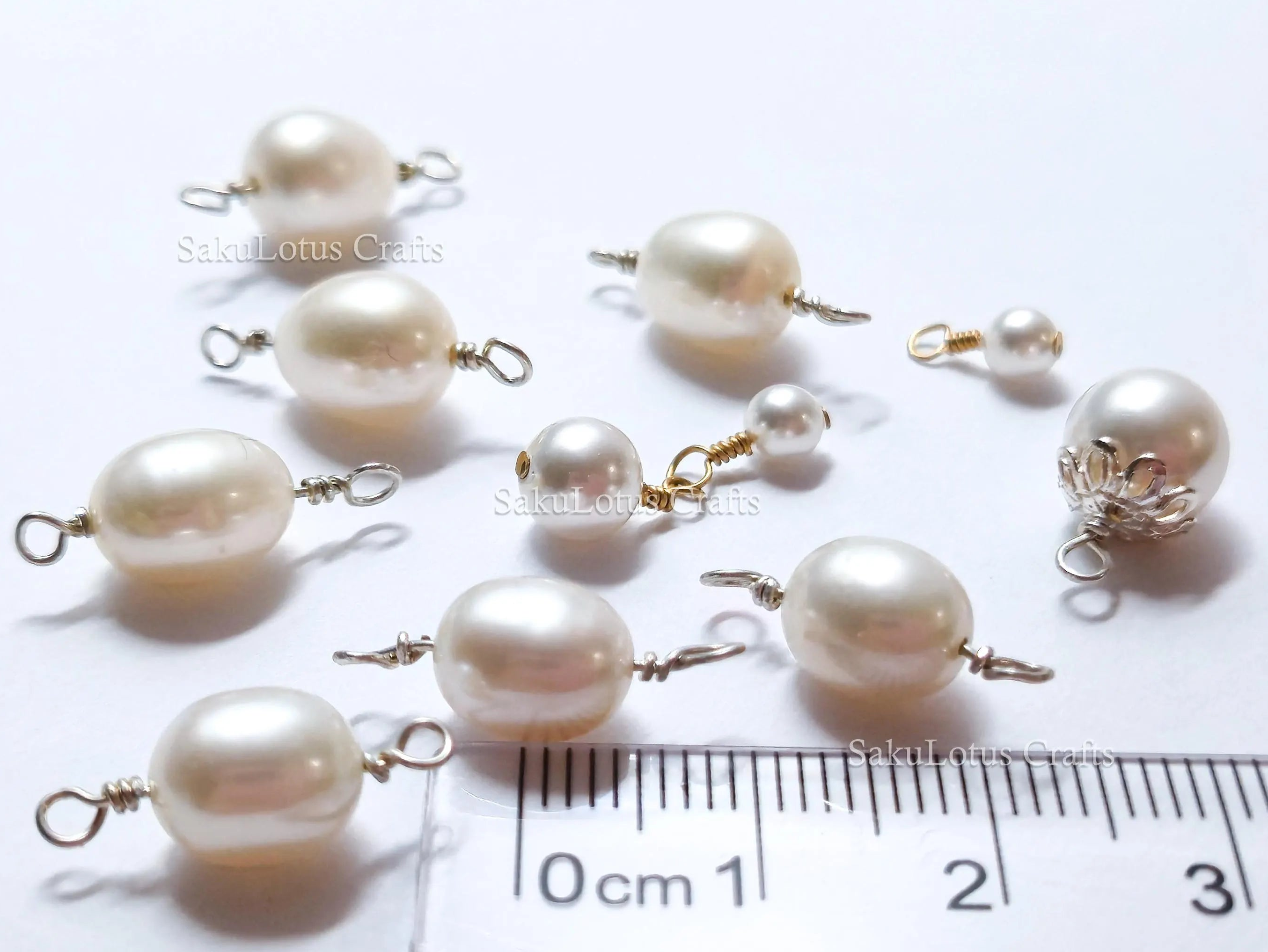 11pc Pearl Connector Bundle • Freshwater & Swarovski Pearl Charms • 925 Sterling Silver & 14K Gold Filled • Jewelry Making