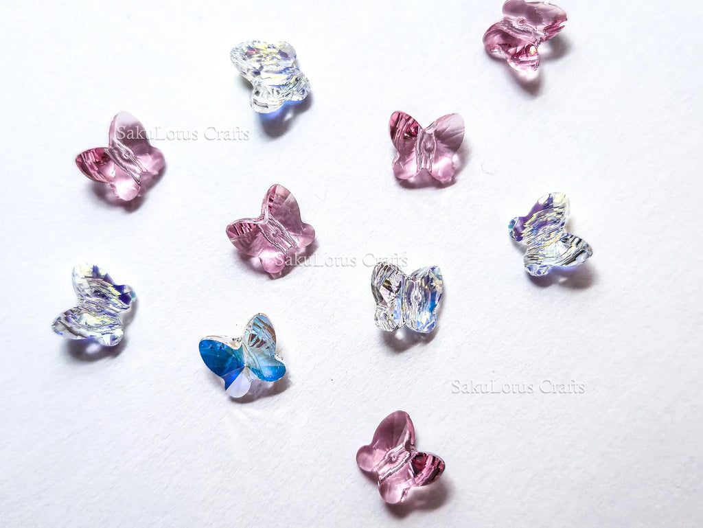 Swarovski Butterfly Crystal Beads • 8mm 5754 • Crystal AB or Rose Pink • Genuine Austria Crystal Supplies