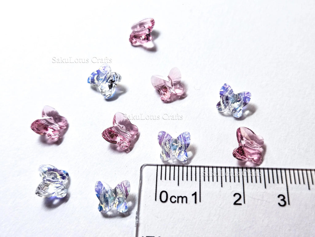 Swarovski Butterfly Crystal Beads • 8mm 5754 • Crystal AB or Rose Pink • Genuine Austria Crystal Supplies