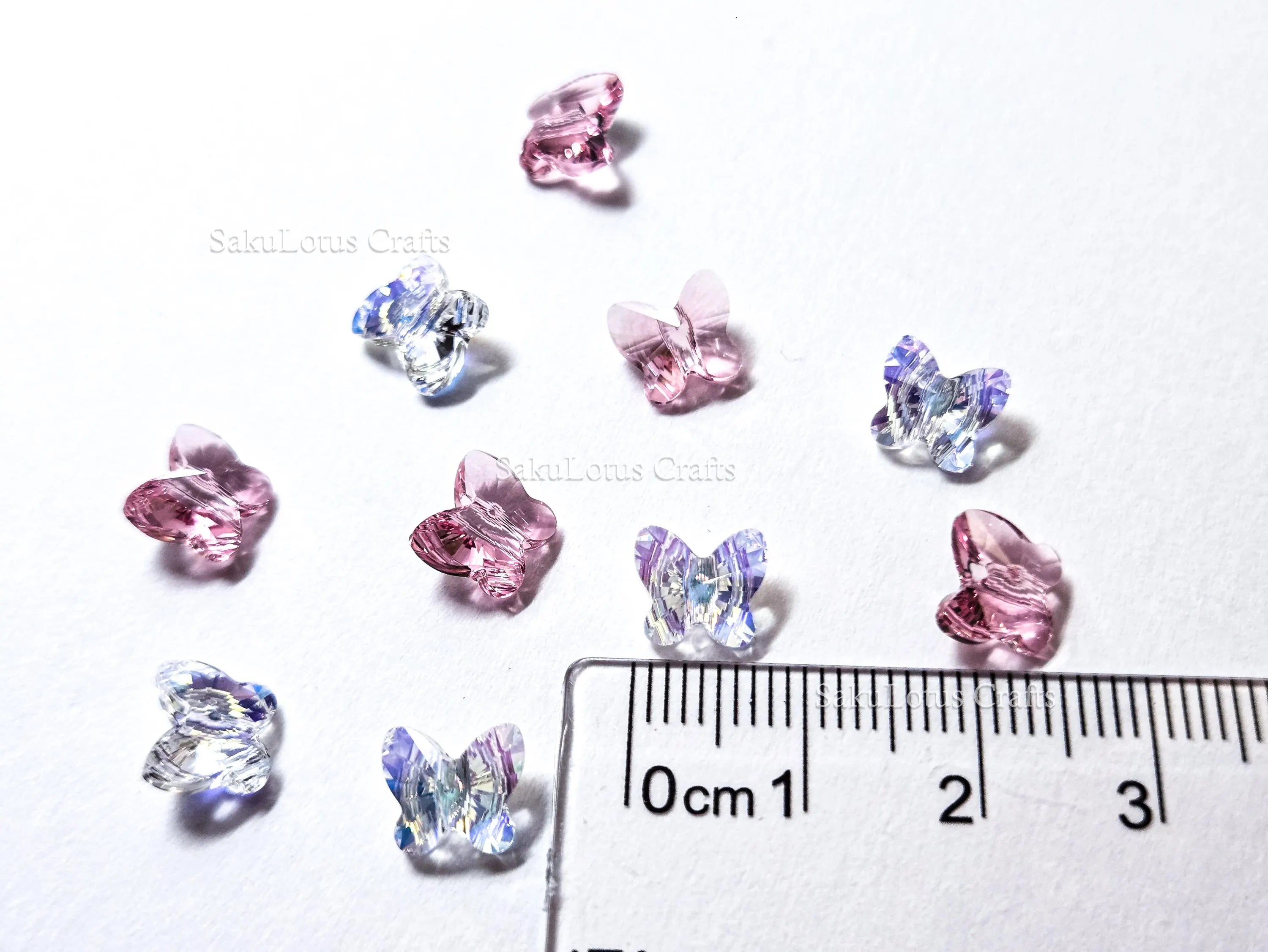 Swarovski Butterfly Crystal Beads • 8mm 5754 • Crystal AB or Rose Pink • Genuine Austria Crystal Supplies