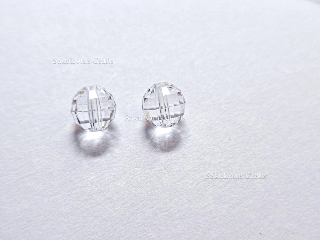 6pc Swarovski 8mm Clear Faceted Crystal Beads • Disco Ball Round Austrian Crystal • Genuine Swarovski Loose Beads