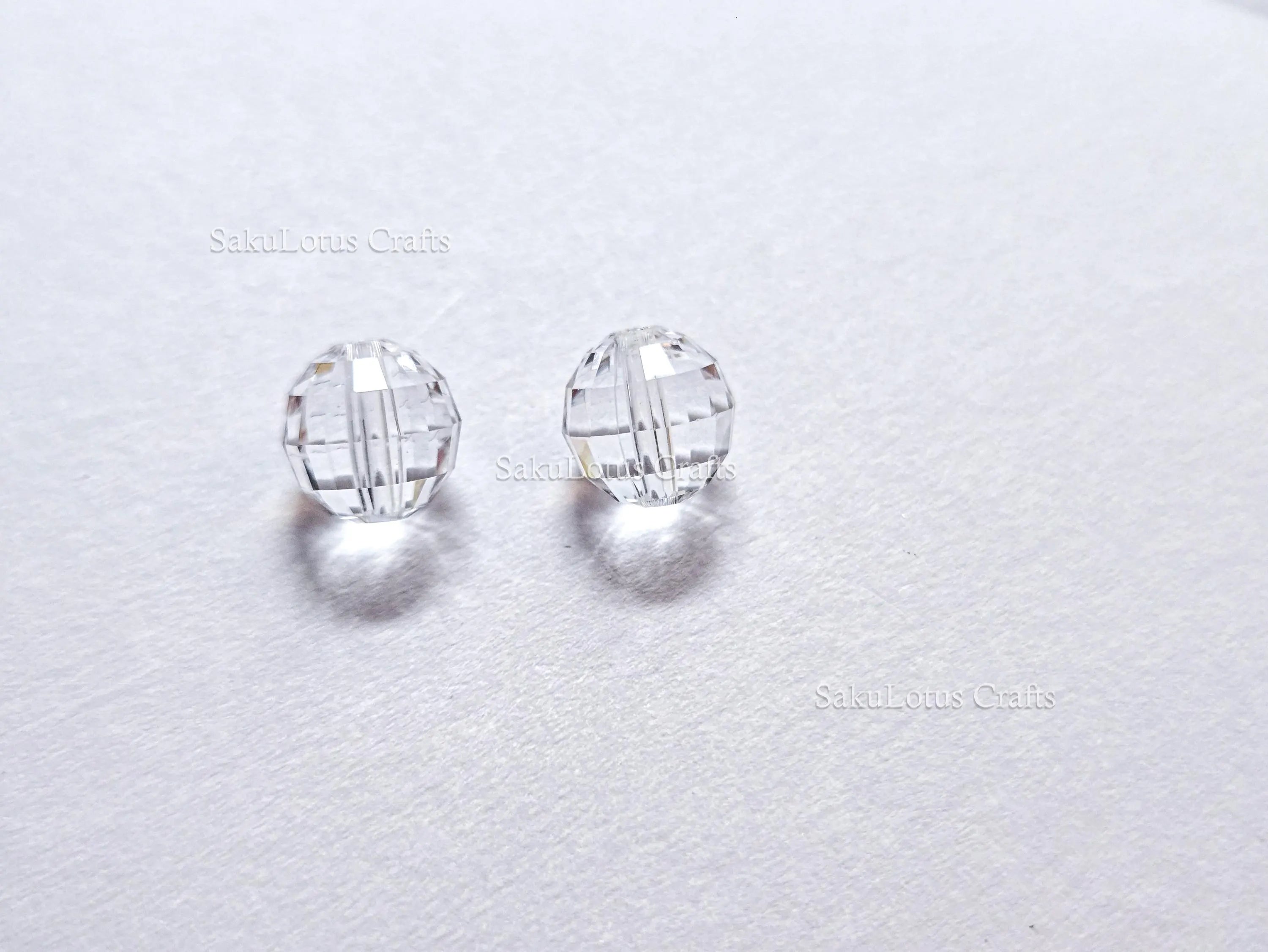 6pc Swarovski 8mm Clear Faceted Crystal Beads • Disco Ball Round Austrian Crystal • Genuine Swarovski Loose Beads