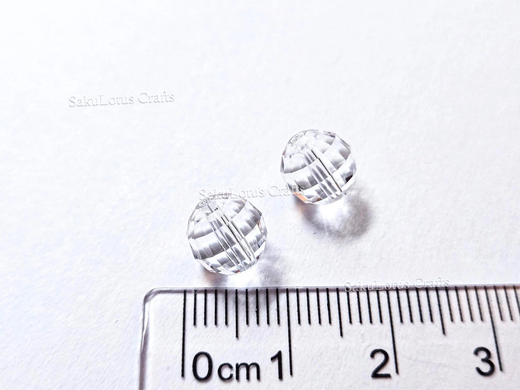 6pc Swarovski 8mm Clear Faceted Crystal Beads • Disco Ball Round Austrian Crystal • Genuine Swarovski Loose Beads
