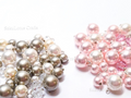 Mixed Swarovski Pearl Connector Charms • 925 Sterling Silver Loops • Greige or Rosaline Pink Pearl Drops • Jewelry Making Supplies