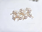 AA Freshwater Pearl Connector • 14K Gold Filled Double Loop Link • 8x10mm Oval Pearl • Jewelry Making Supplies