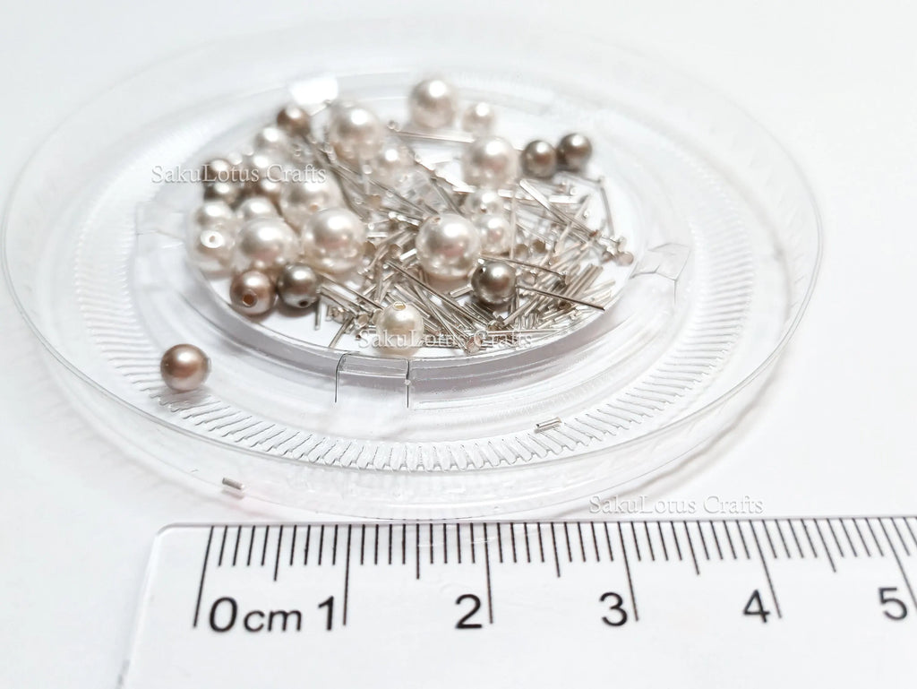 Mixed Swarovski Pearl Lot • Sterling Silver Headpins • 4–6mm Pearls • Jewelry Making Scrap Destash