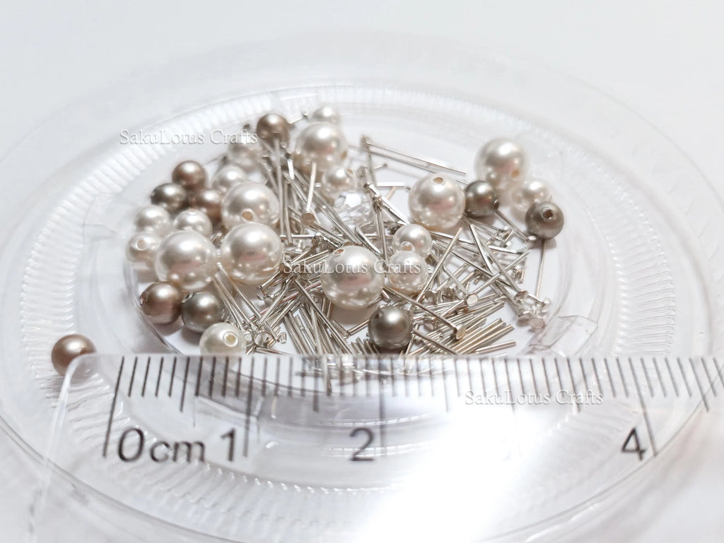 Mixed Swarovski Pearl Lot • Sterling Silver Headpins • 4–6mm Pearls • Jewelry Making Scrap Destash