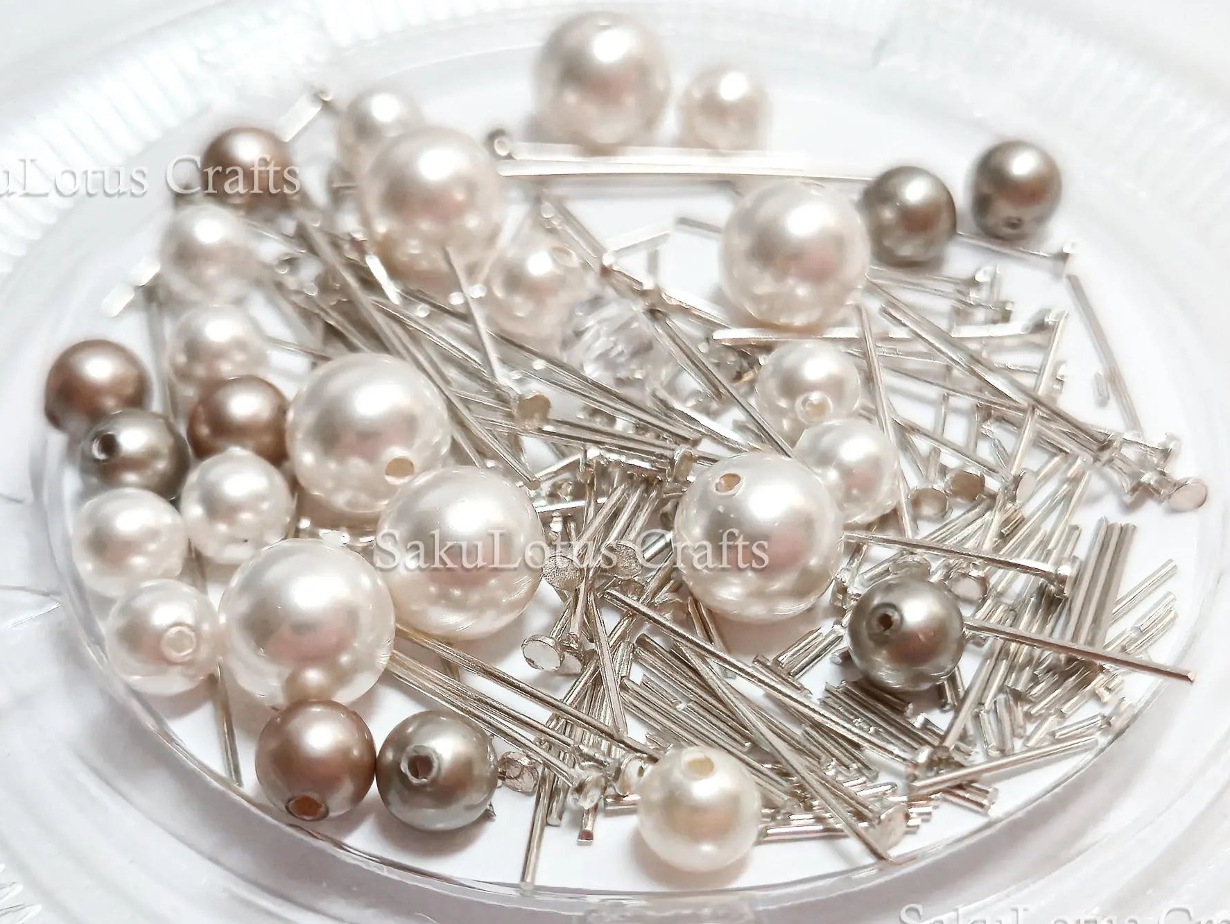 Mixed Swarovski Pearl Lot • Sterling Silver Headpins • 4–6mm Pearls • Jewelry Making Scrap Destash