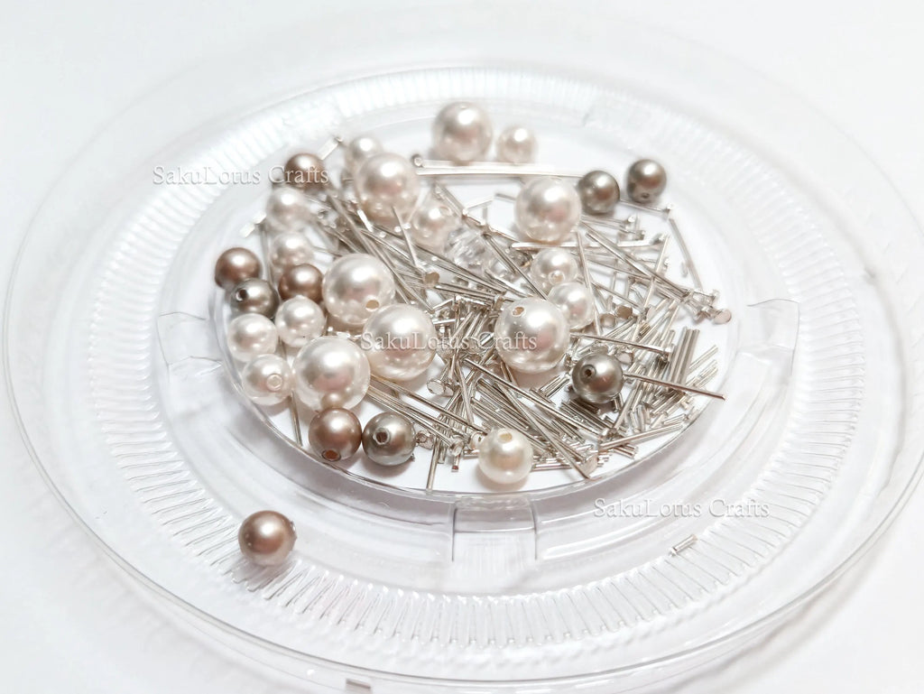 Mixed Swarovski Pearl Lot • Sterling Silver Headpins • 4–6mm Pearls • Jewelry Making Scrap Destash